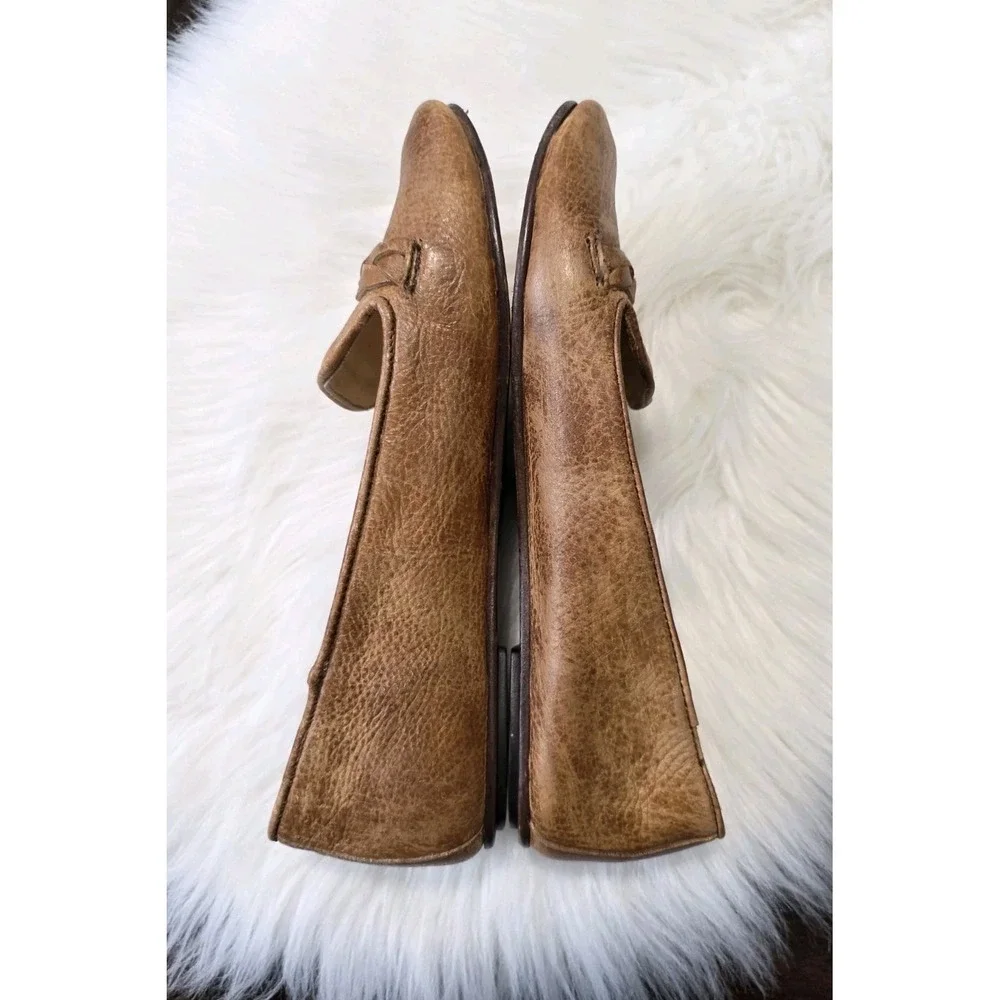 Bed Stu Brown Ballet Flats Braided Leather Slip On Boho Women's Size 7.5